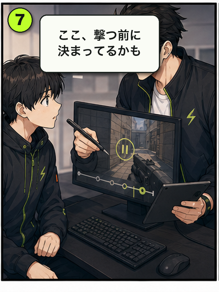 同じ負け方を繰り返す悩みを描いた漫画 7コマ目